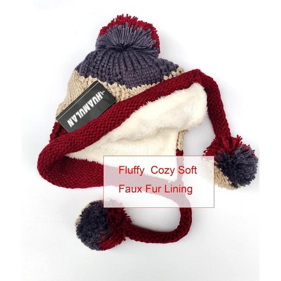Women Winered Winter Peruvian Cover Ears Beanie Hat Ear Flaps Sherp Ski Snow main image 6
